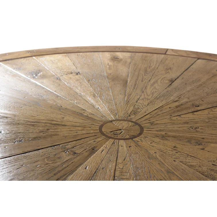 Theodore Alexander Echoes Round Solid Wood Top Metal Base Dining Table