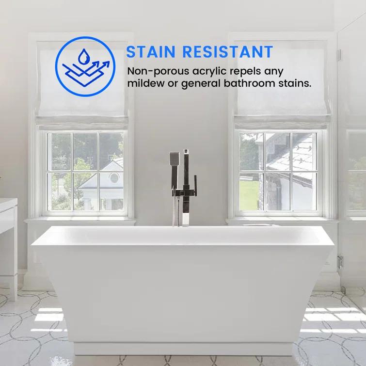 67'' x 31'' Freestanding Soaking Acrylic Bathtub