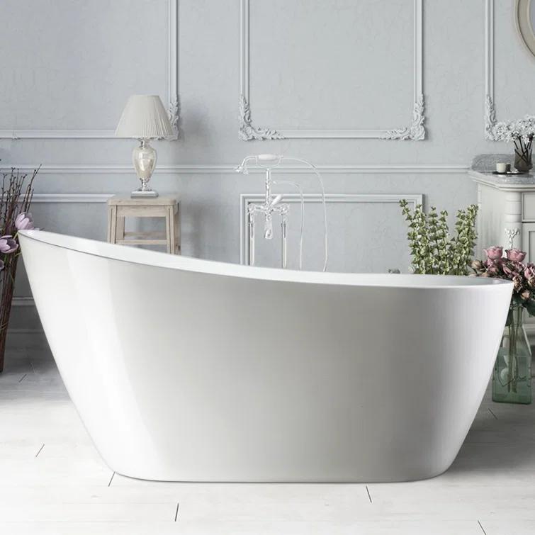 Maya 55" x 28" Freestanding Soaking Acrylic Bathtub