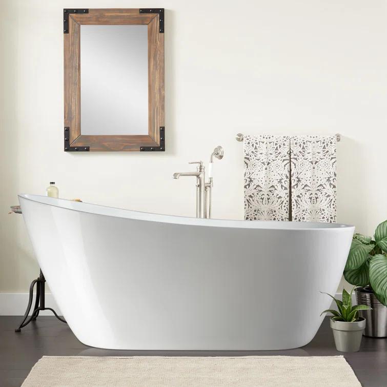 Maya 55" x 28" Freestanding Soaking Acrylic Bathtub