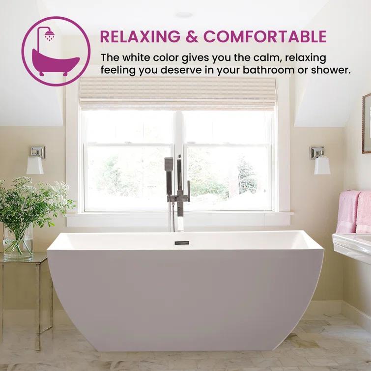 Lydia 59" x 30" Freestanding Soaking Bathtub