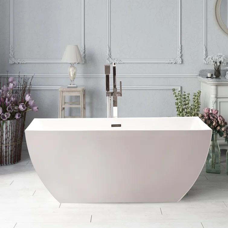 Lydia 59" x 30" Freestanding Soaking Bathtub