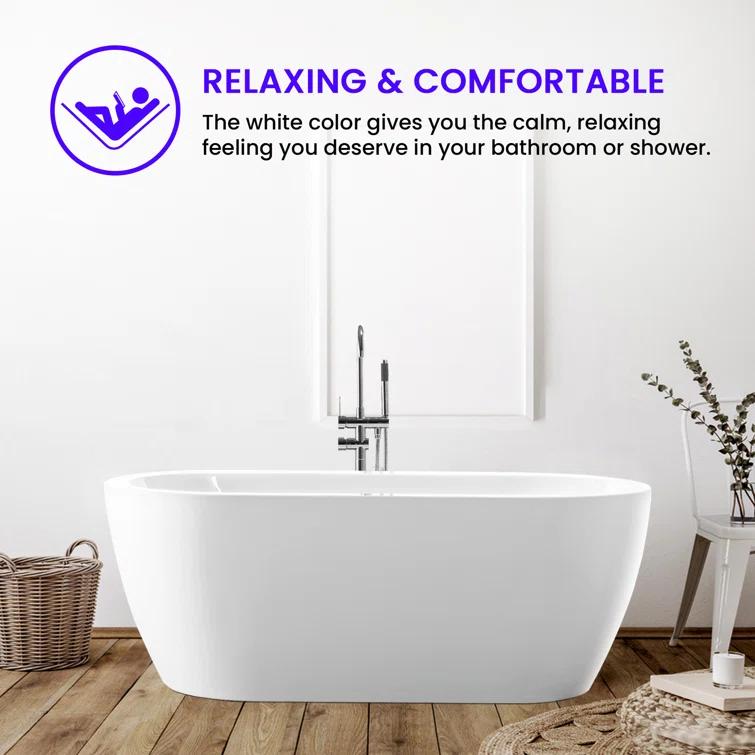 68 " x 31 " Freestanding Soaking Acrylic Bathtub