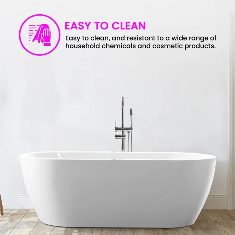 68 " x 31 " Freestanding Soaking Acrylic Bathtub