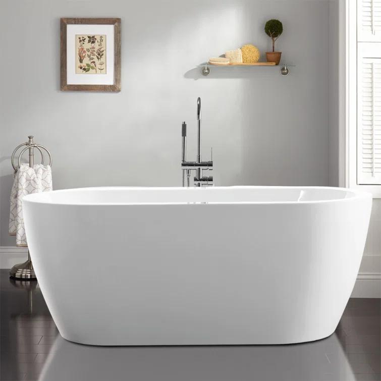 68 " x 31 " Freestanding Soaking Acrylic Bathtub