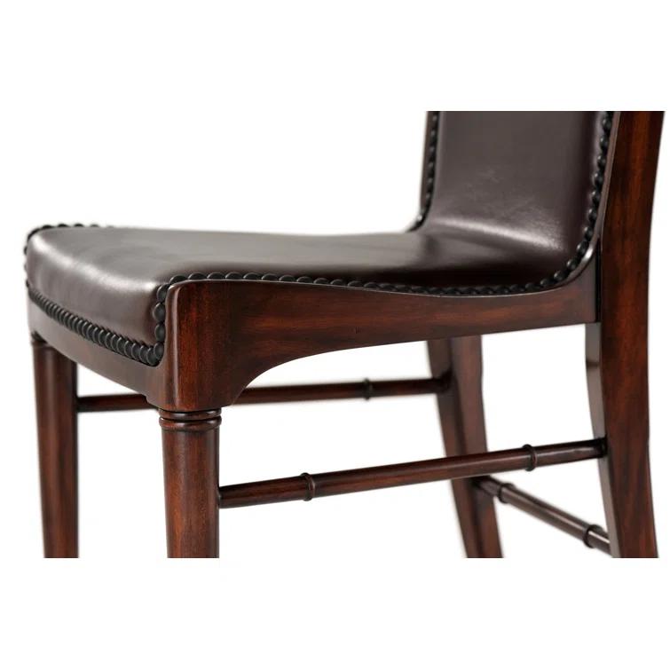 Theodore Alexander Vanucci Eclectics 19.75'' H Genuine Leather Upholstered Side Chair (Set of 2)