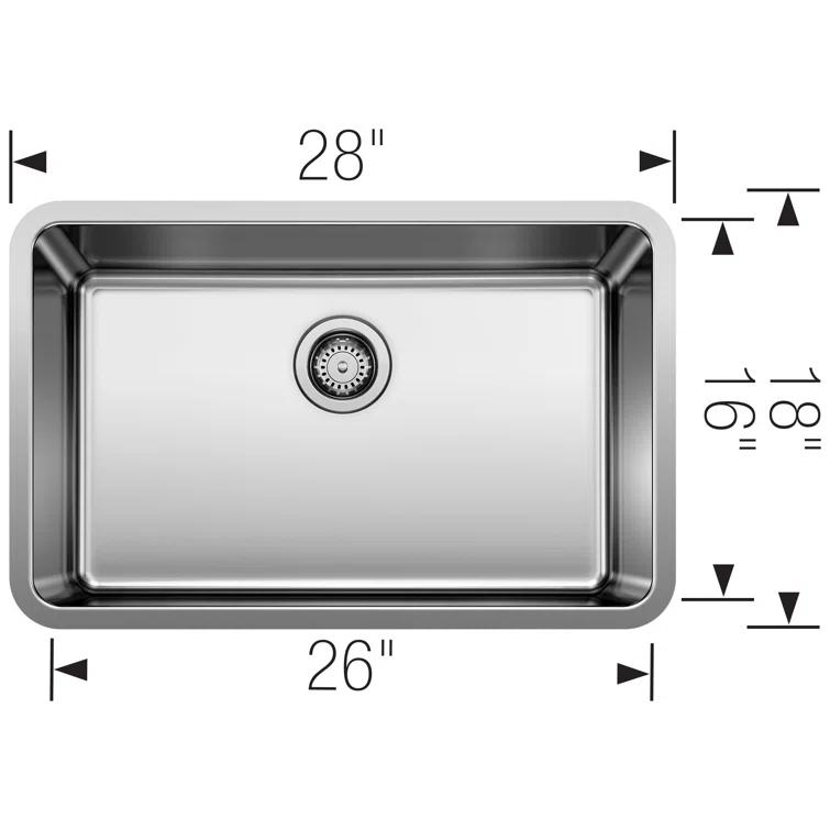 Blanco 442765 Formera 28" L x 18'' W Single Bowl Stainless Steel Undermount Kitchen Sink