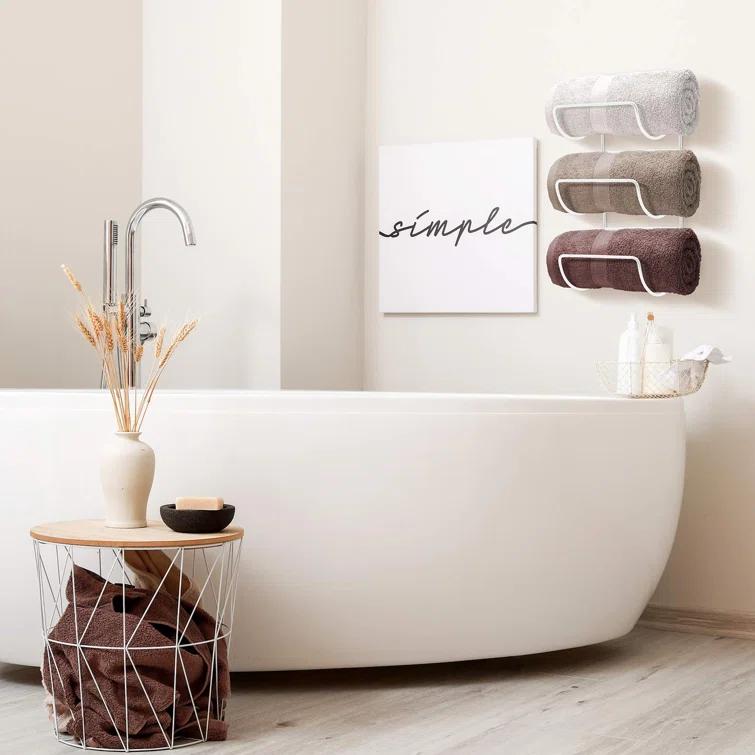 Sorbus Wall Mounted Towel Rack Holder for Bathroom, Metal White (2-Pack = 6 Tier/Shelves)