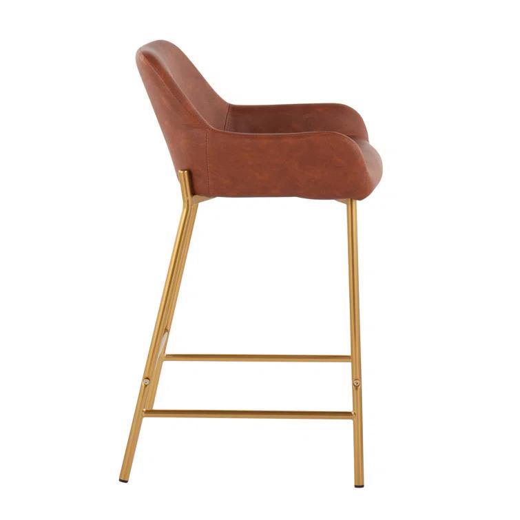 Cassiopeia Fixed-Height Faux Leather Bar & Counter Stool with Metal Legs