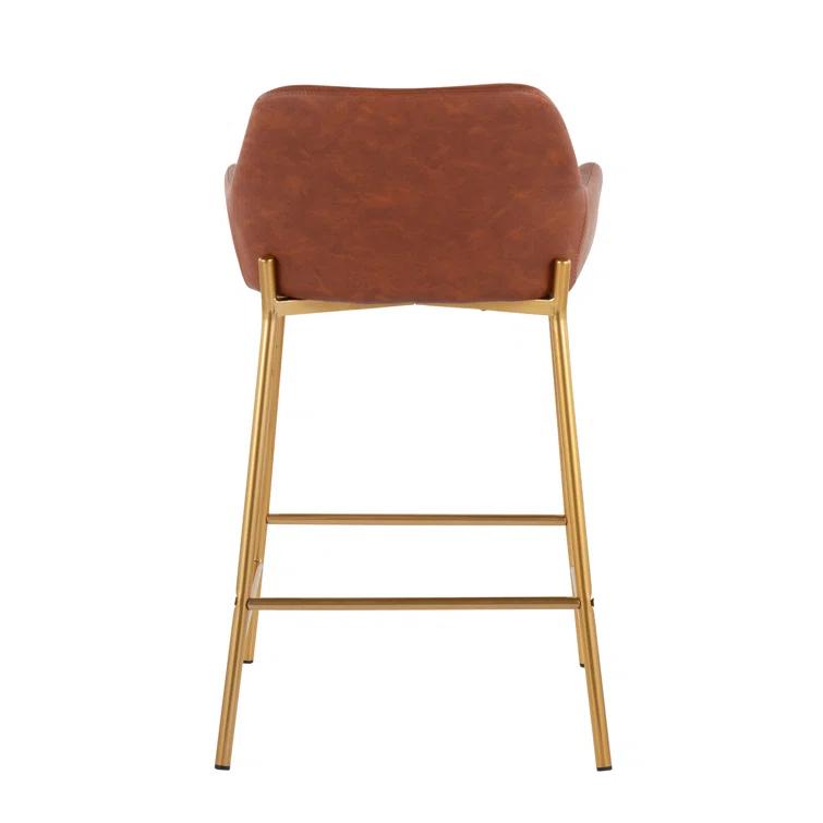 Cassiopeia Fixed-Height Faux Leather Bar & Counter Stool with Metal Legs