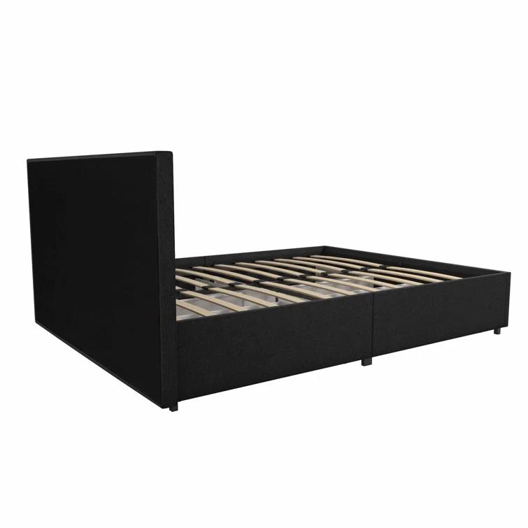 Novogratz Kelly Upholstered Unfinished Platform Storage Bed