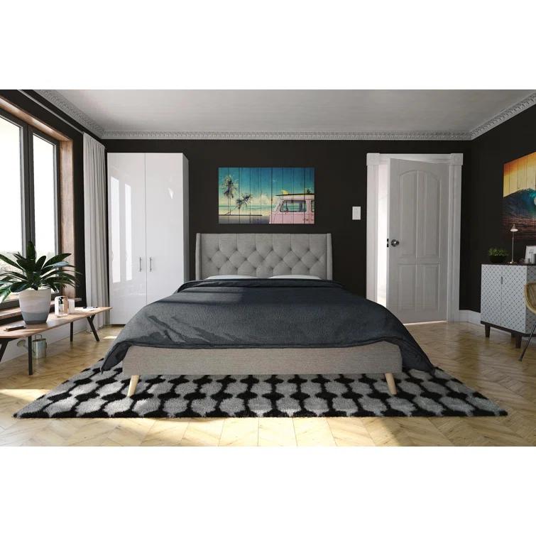 Her Majesty Upholstered Wingback Bed