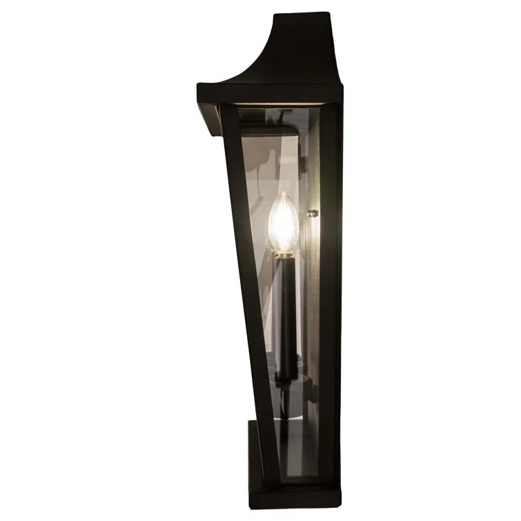 Omega 3-Light Black and Bronze Wall Sconce