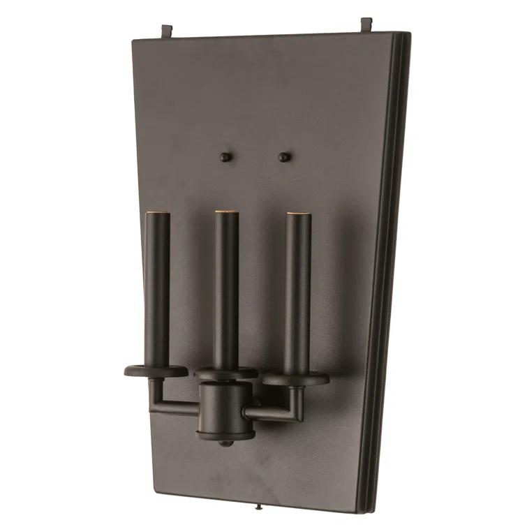 Omega 3-Light Black and Bronze Wall Sconce