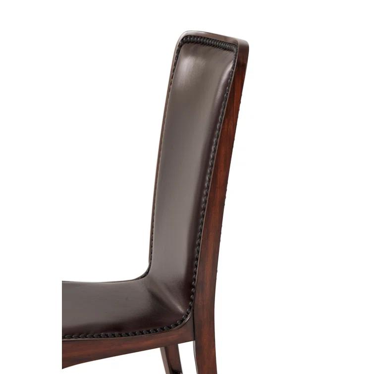 Theodore Alexander Vanucci Eclectics 19.75'' H Genuine Leather Upholstered Side Chair (Set of 2)