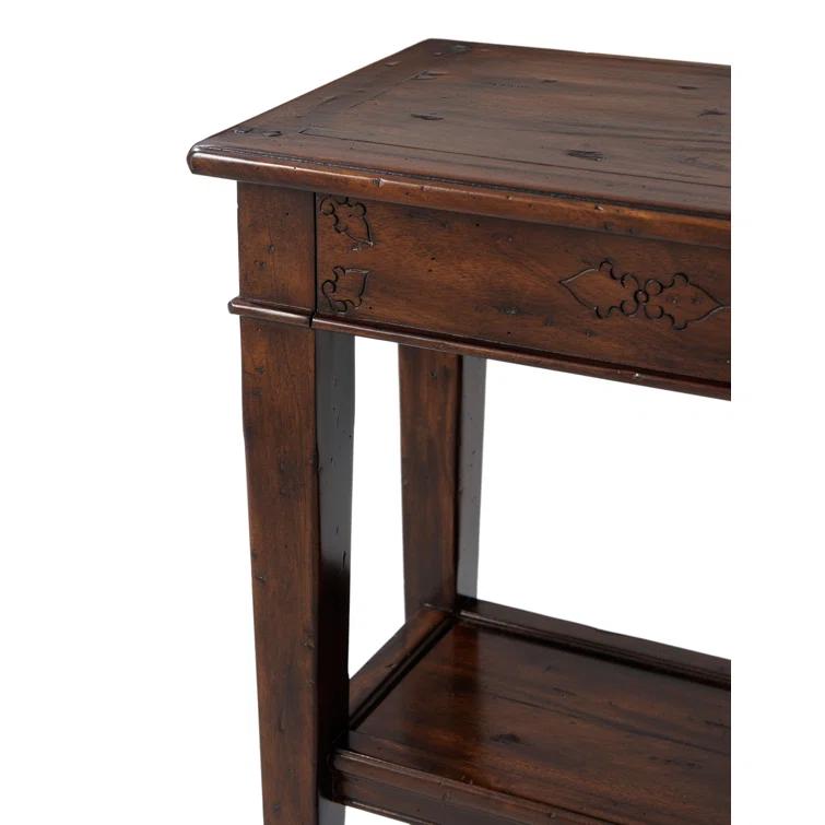 Mahogany Wood Console Table with Storage Drawers