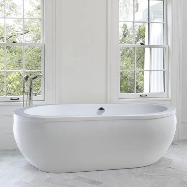71" x 34" Freestanding Soaking Bathtub