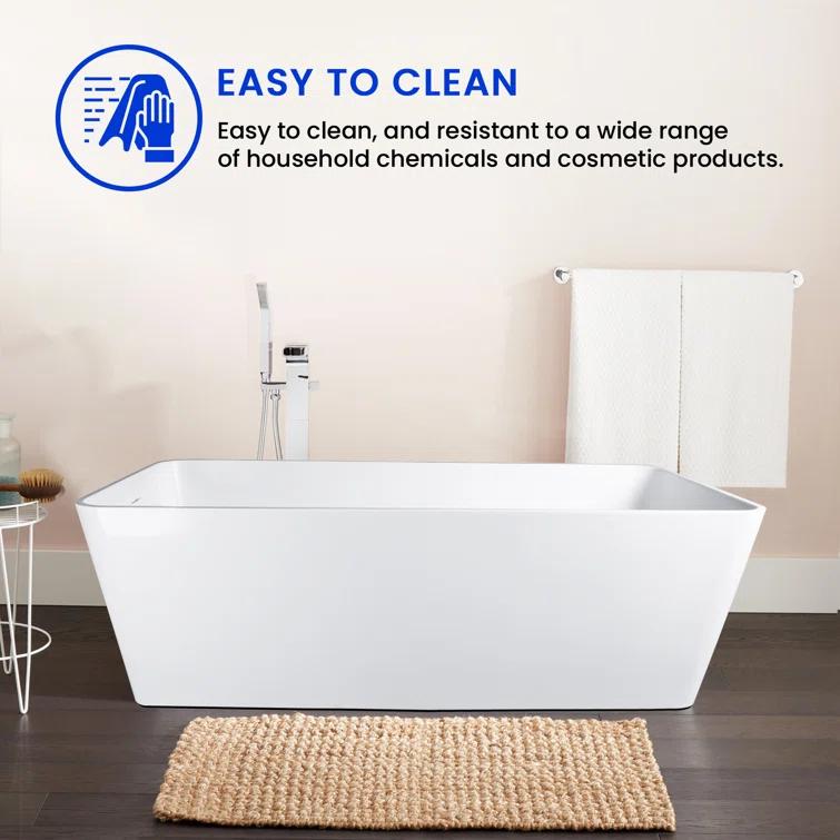 59'' x 30'' Freestanding Soaking Solid Surface Bathtub