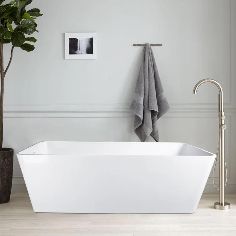 59'' x 30'' Freestanding Soaking Solid Surface Bathtub
