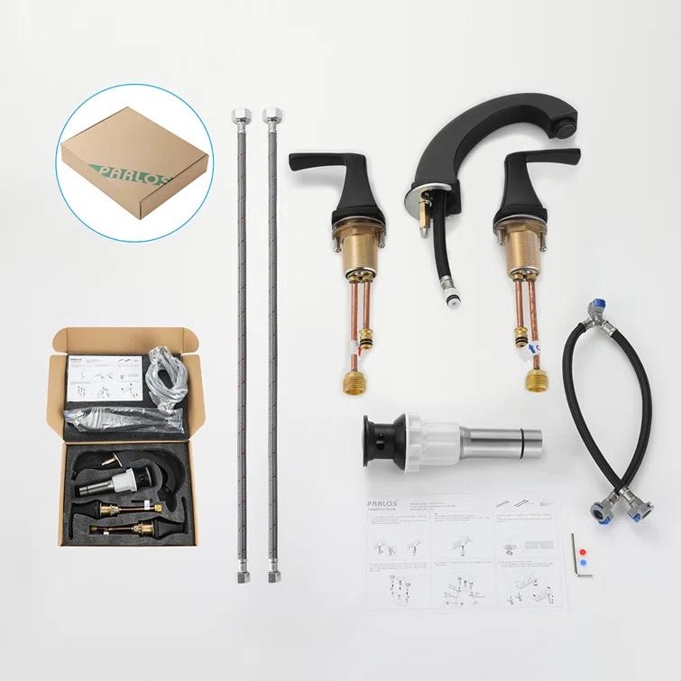 Widespread 2-handle Bathroom Faucet with Drain Assembly