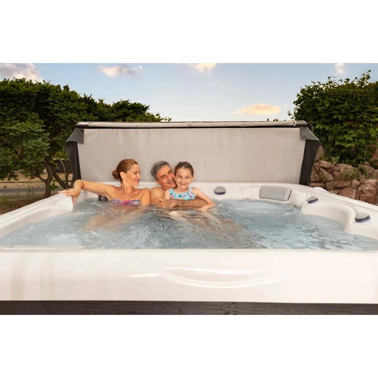Buenospa New York 6 - Person 49 - Jet Acrylic Square Hot Tub with Ozonator and Cover in White