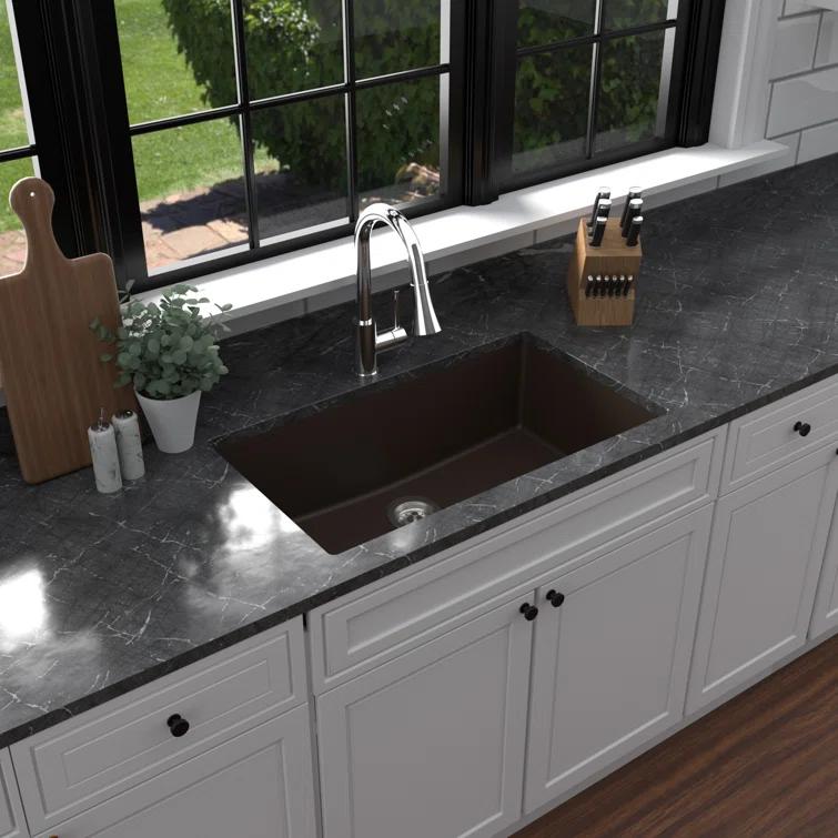 Karran Quartz 32-1/4'' X 19-1/4'' Large Single Bowl Undermount Kitchen Sink