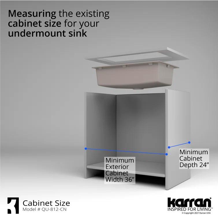 Karran Quartz 32-1/4'' X 19-1/4'' Large Single Bowl Undermount Kitchen Sink