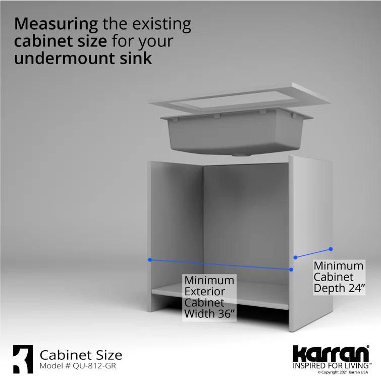 Karran Quartz 32-1/4'' X 19-1/4'' Large Single Bowl Undermount Kitchen Sink