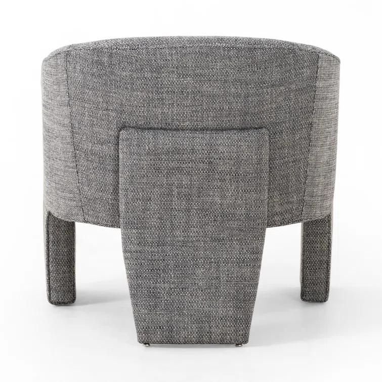 Barron Smoke Leather Barrel Chair with S-Spring Seat