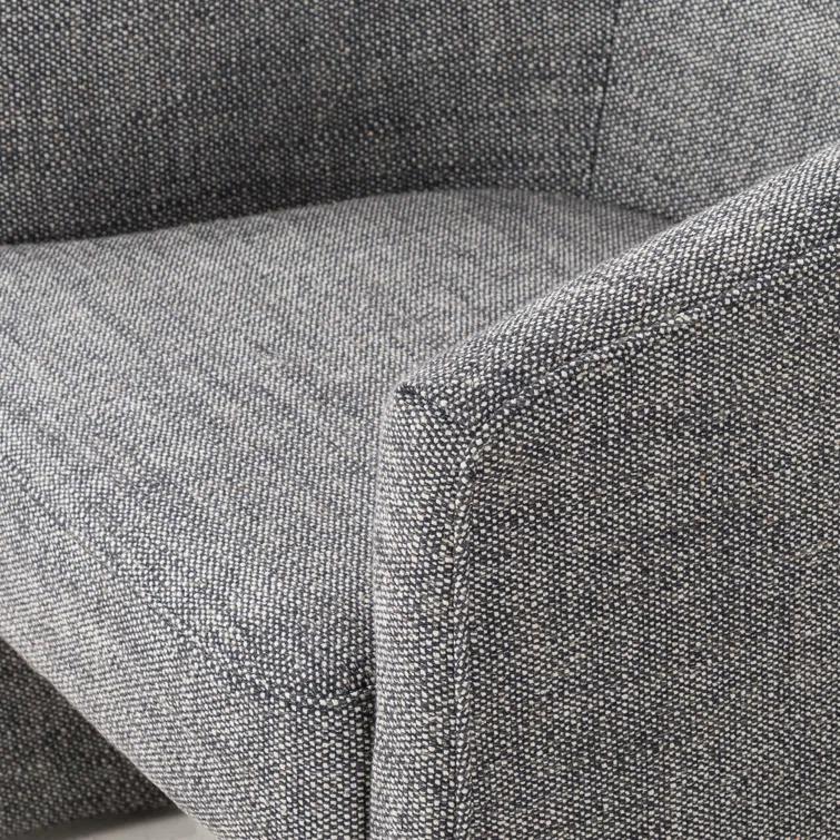 Barron Smoke Leather Barrel Chair with S-Spring Seat
