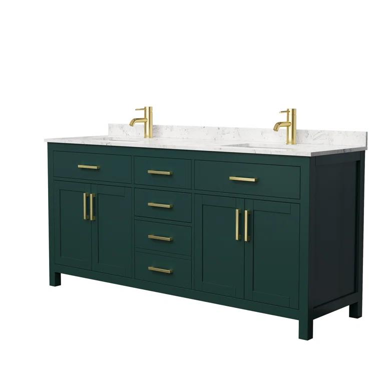 Beckett 72" Freestanding Double Bathroom Vanity with Cultured Marble Top