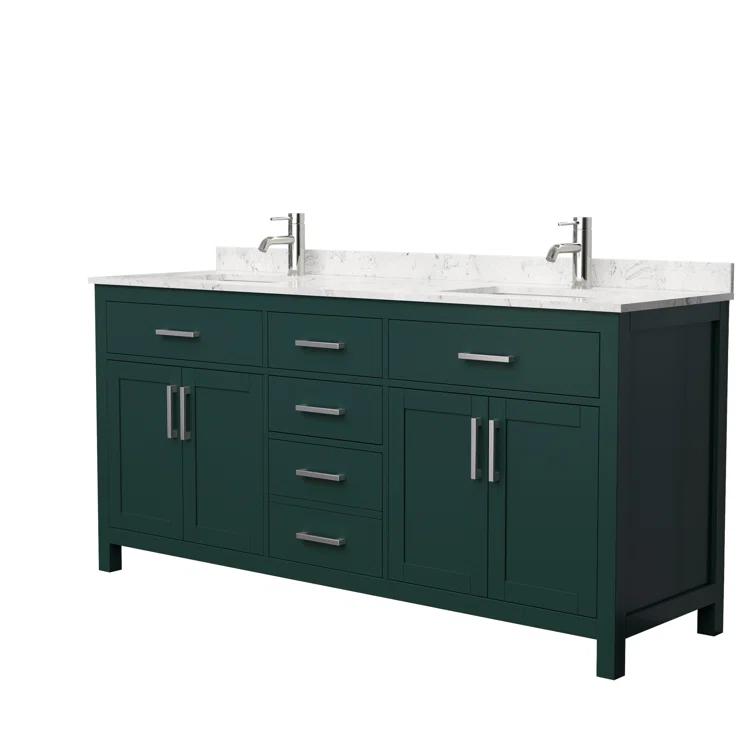 Beckett 72" Freestanding Double Bathroom Vanity with Cultured Marble Top