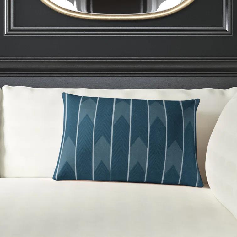 Floretta Embroidered Cotton Lumbar Throw Pillow