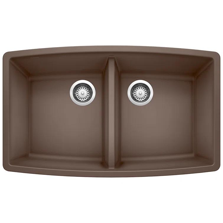 Performa SILGRANIT 33" L x 19" W Double Bowl Undermount Kitchen Sink
