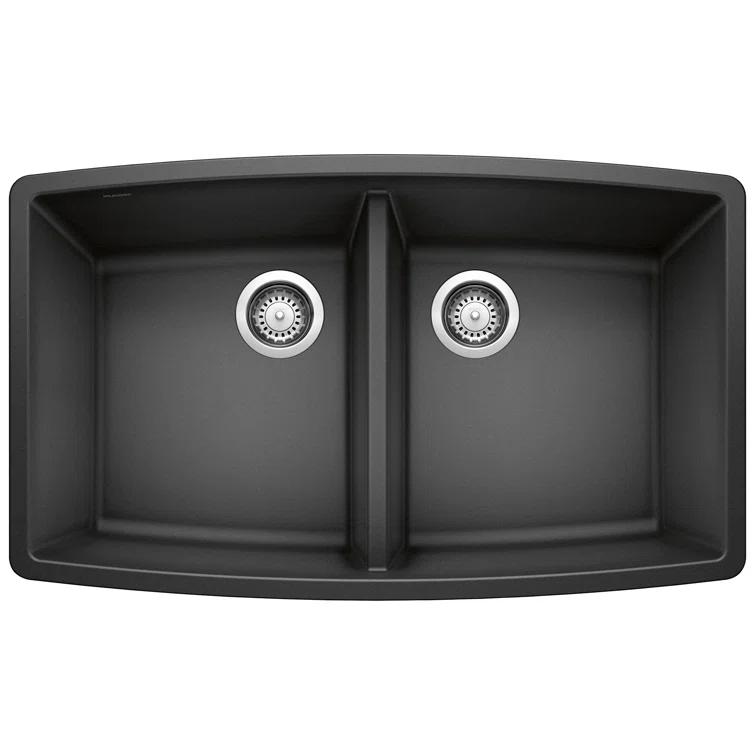 Performa SILGRANIT 33" L x 19" W Double Bowl Undermount Kitchen Sink