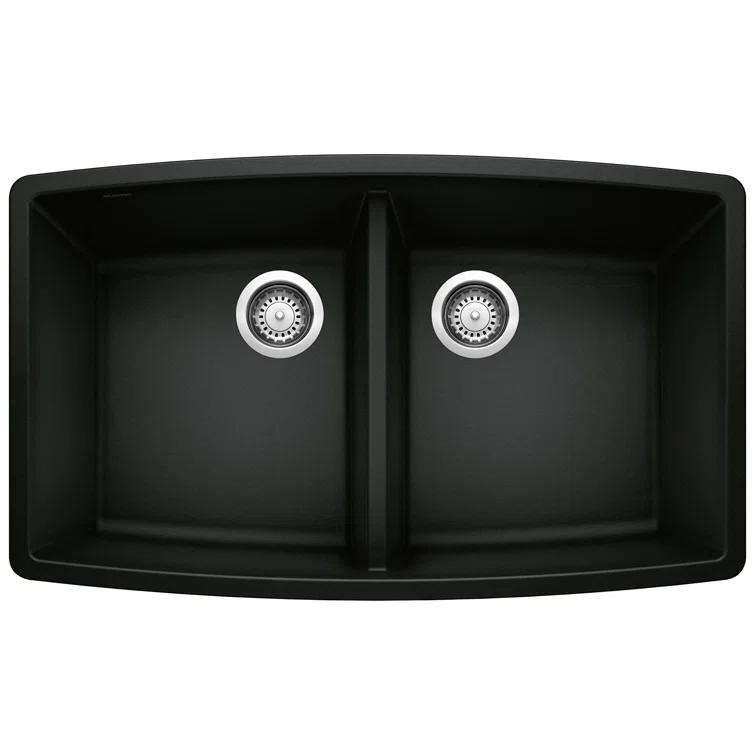 Performa SILGRANIT 33" L x 19" W Double Bowl Undermount Kitchen Sink