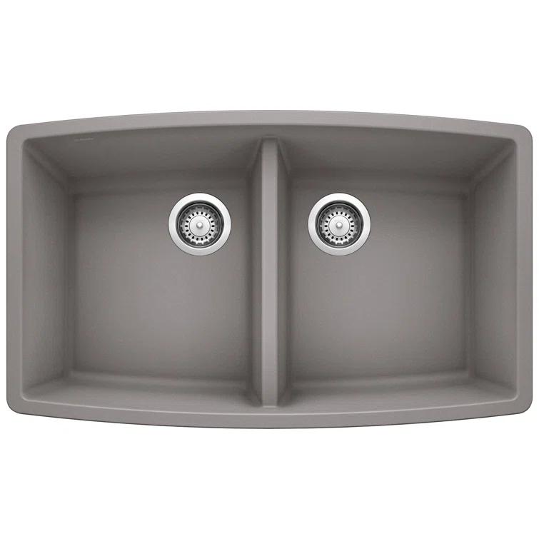 Performa SILGRANIT 33" L x 19" W Double Bowl Undermount Kitchen Sink