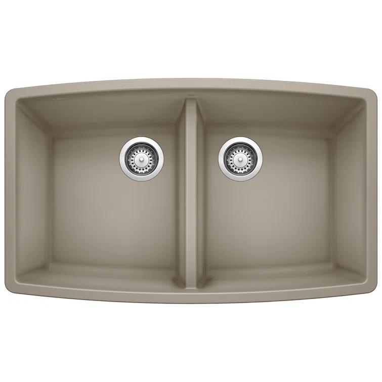 Performa SILGRANIT 33" L x 19" W Double Bowl Undermount Kitchen Sink
