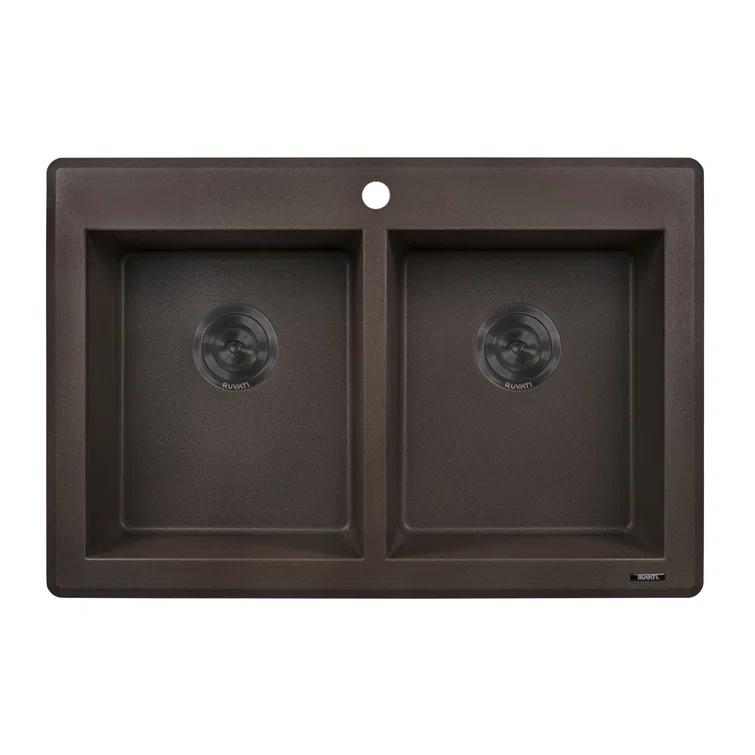 Ruvati 33 x 22 inch epiGranite Top-Mount Granite Composite Kitchen Sink