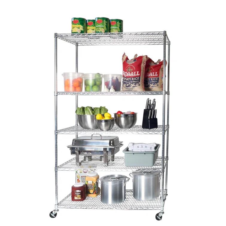 UltraDurable 24" D 5-Tier NSF-Certified Steel Shelving with Wheels