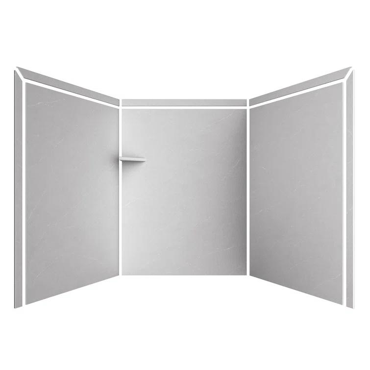 FlexStone Adaptable 60"W x 60"D x 80"H Alcove Shower Surround