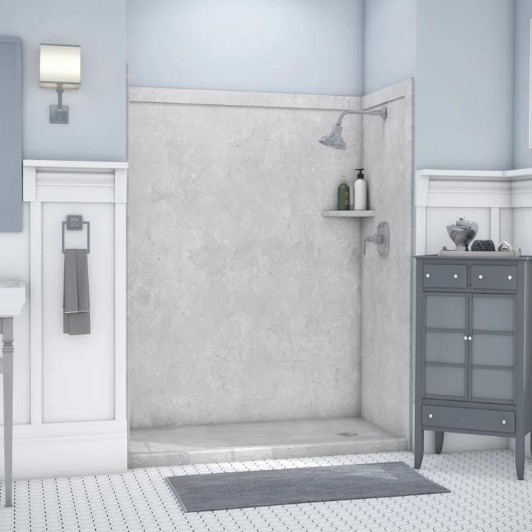 FlexStone Adaptable 60"W x 60"D x 80"H Alcove Shower Surround