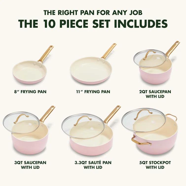 GreenPan Reserve Hard Anodized Healthy Ceramic Nonstick 10 Piece Cookware Set