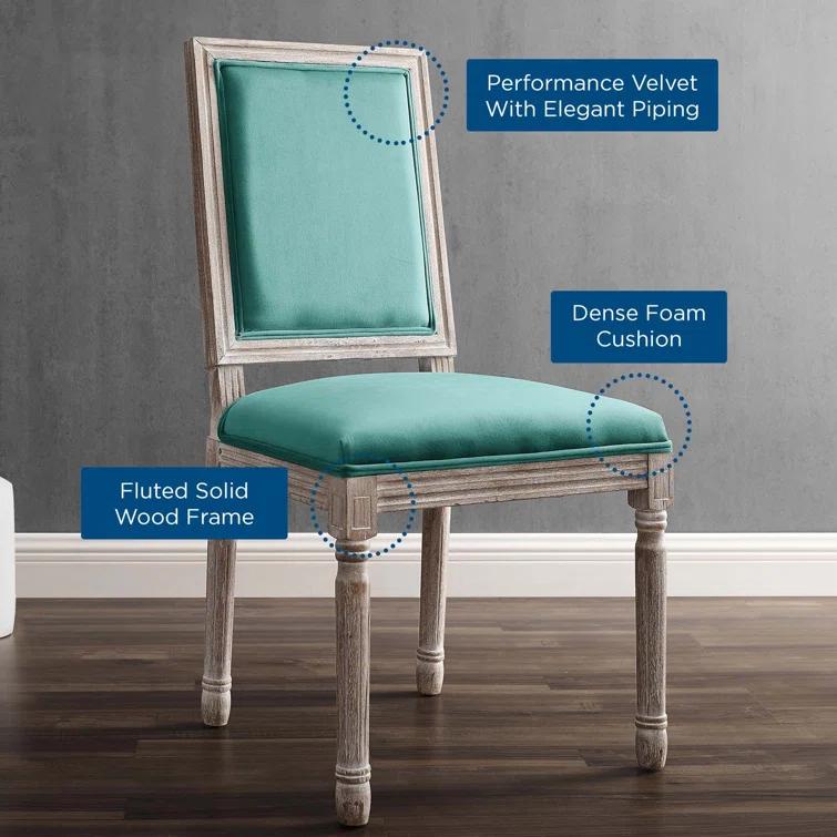 Modway Court French Vintage Upholstered Fabric Dining Side Chair