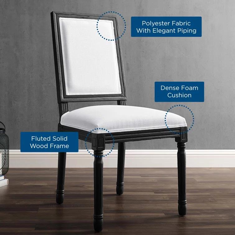 Modway Court French Vintage Upholstered Fabric Dining Side Chair
