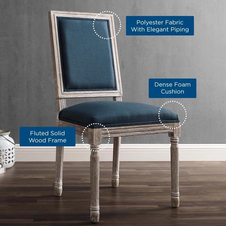 Modway Court French Vintage Upholstered Fabric Dining Side Chair