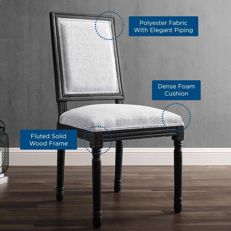 Modway Court French Vintage Upholstered Fabric Dining Side Chair