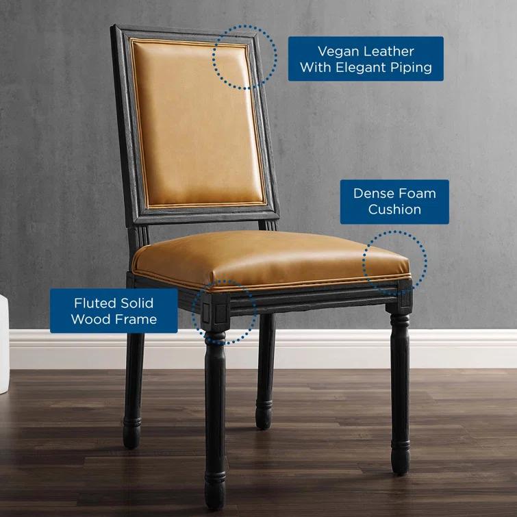 Modway Court French Vintage Upholstered Fabric Dining Side Chair