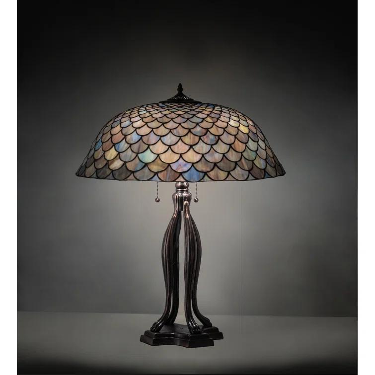 Meyda Lighting 30" High Tiffany Fishscale Table Lamp