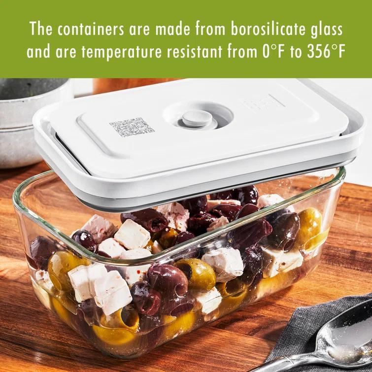ZWILLING J.A. Henckels ZWILLING Fresh & Save 3-Piece Glass Food Storage Container, Meal Prep Container- Assorted Sizes